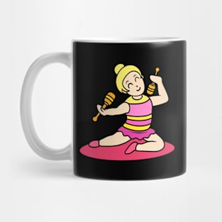 Chibi girl gymnastic with clubs Mug